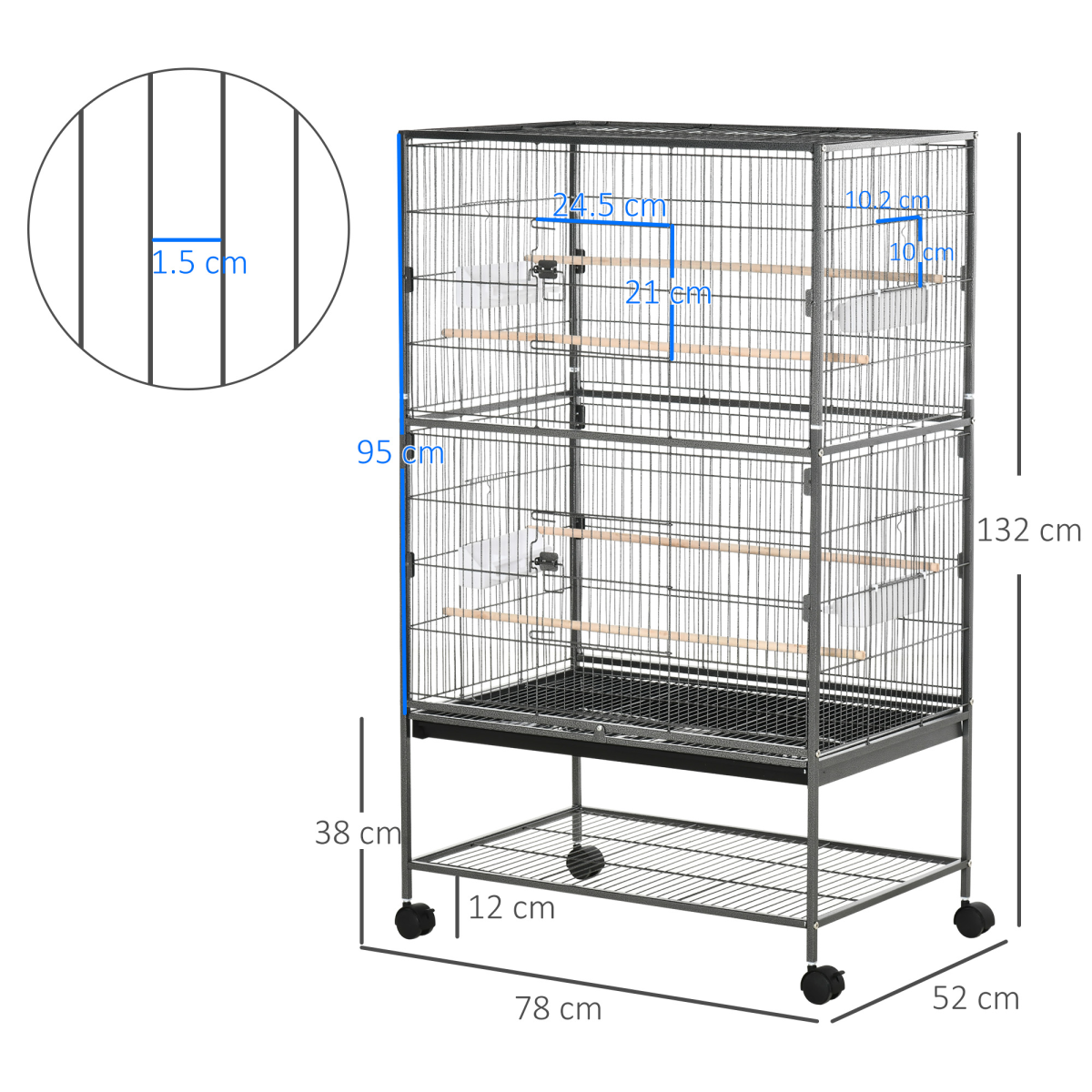 cortex-london-windsor-bird-aviary-cage-rolling-stand-grey