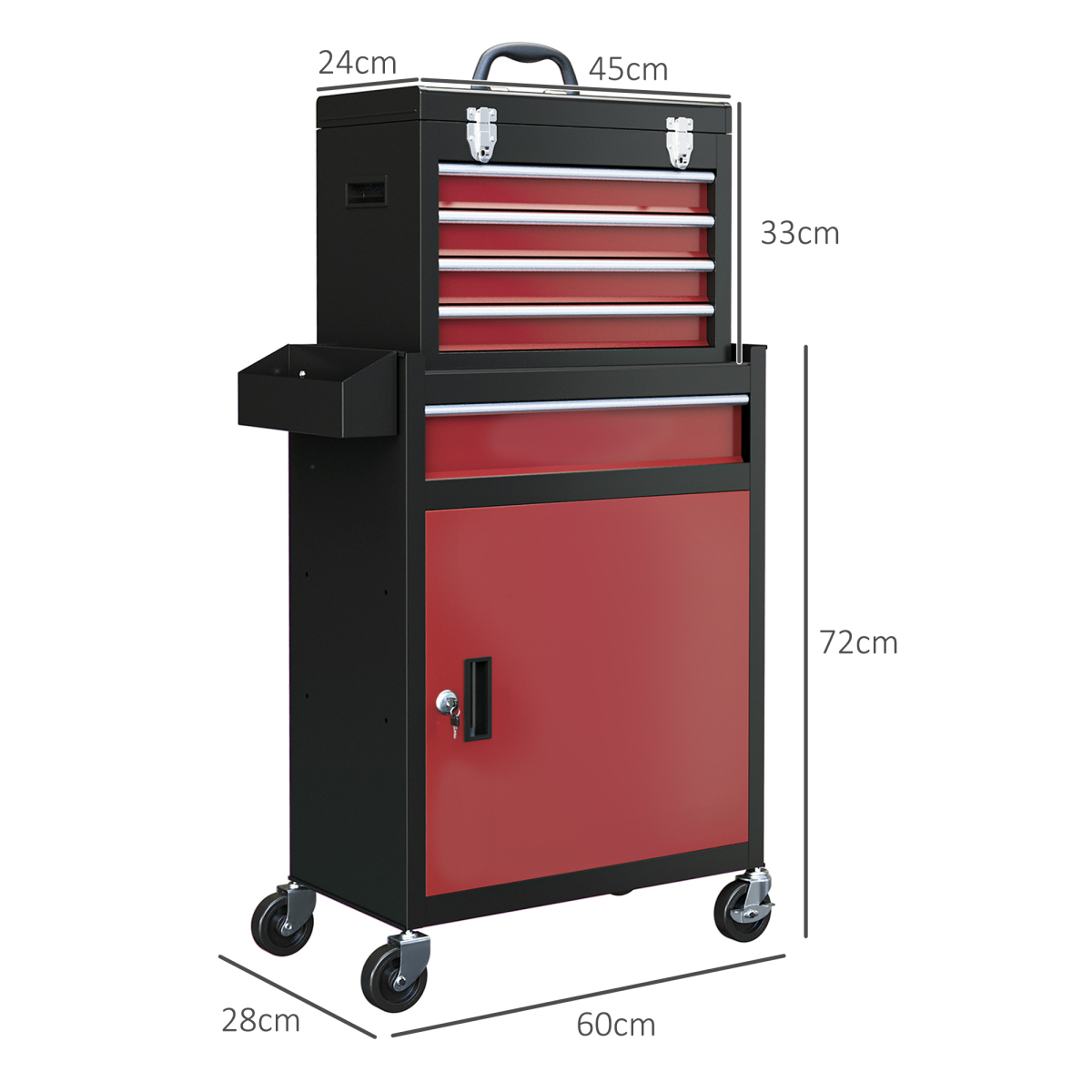 cortex-london-windsor-steel-tool-cabinet-on-wheels-five-drawers-black-red