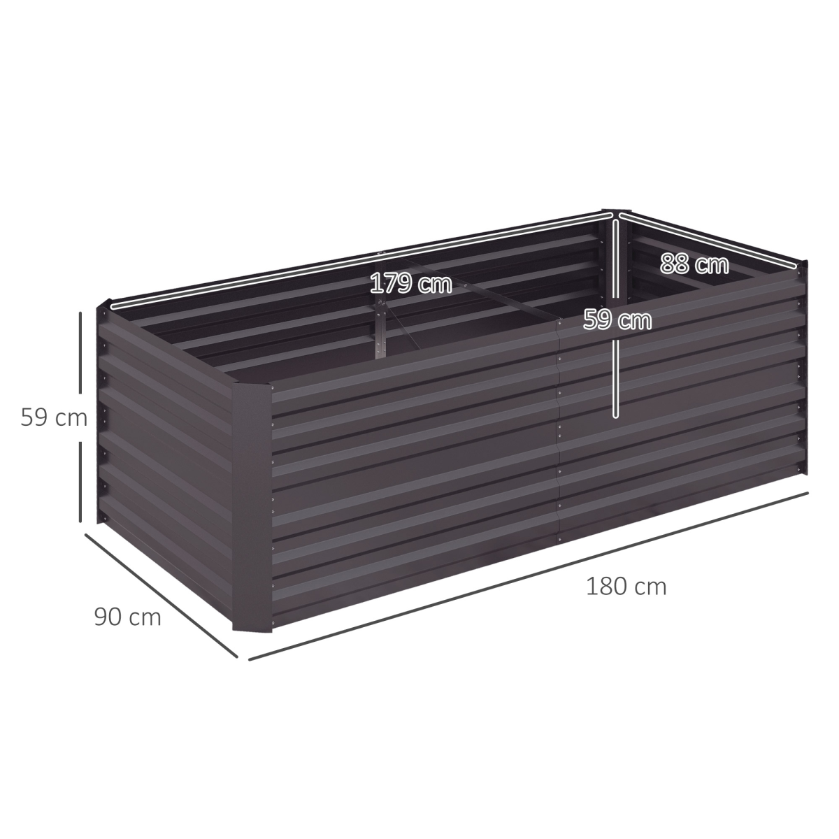 cortex-london-windsor-galvanised-steel-outdoor-raised-bed-dark-grey