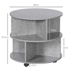 Coffee Table, 2-Tier, ?60x39.5H cm-Cement Colour