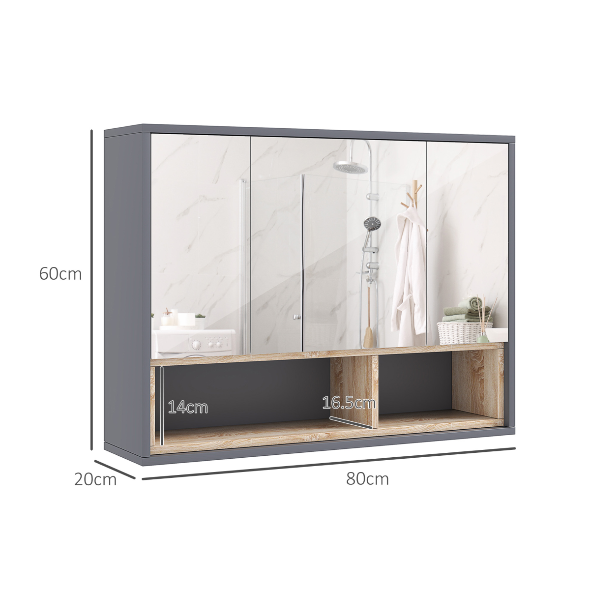 cortex-london-windsor-grey-wall-mounted-mirrored-bathroom-cabinet-mdf-glass-eight-compartment-storage-shelves
