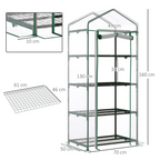 4 Tiers Mini Portable Greenhouse Metal Frame Transparent 160x70x50cm