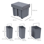 cortex-london-windsor-pull-out-recycling-waste-bin-cabinet-40l-grey