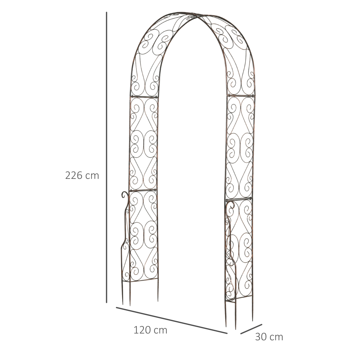 cortex-london-windsor-scroll-garden-arch-226h-cm-metal-frame-black-epoxy