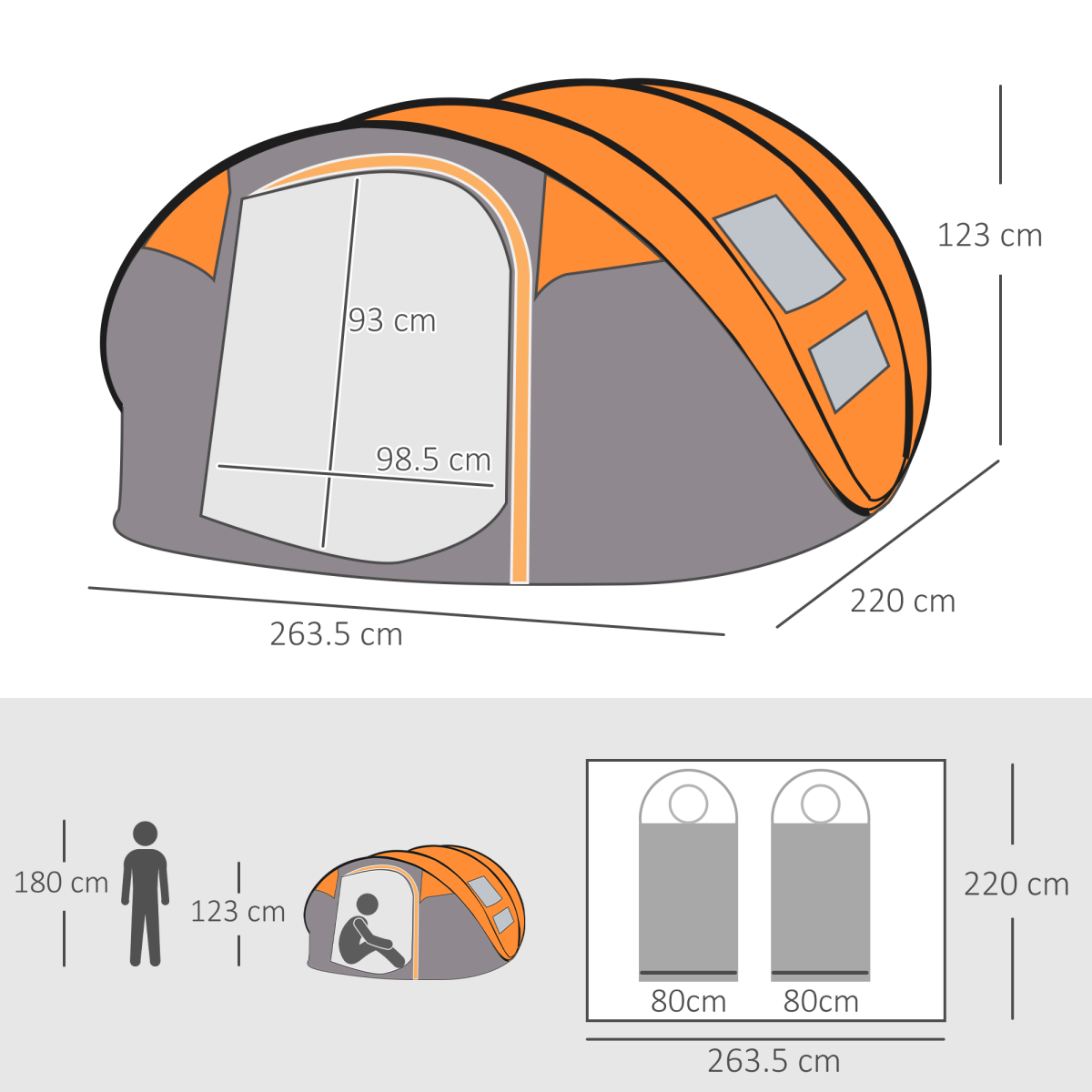 cortex-london-windsor-pop-up-camping-tent-4-5-person-orange-outsuny-windows