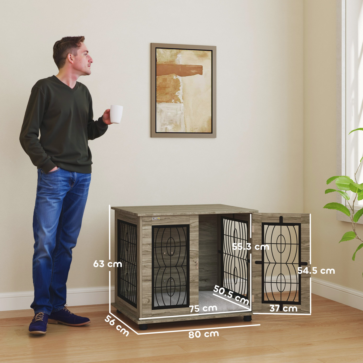 cortex-london-kensington-grey-dog-crate-end-table
