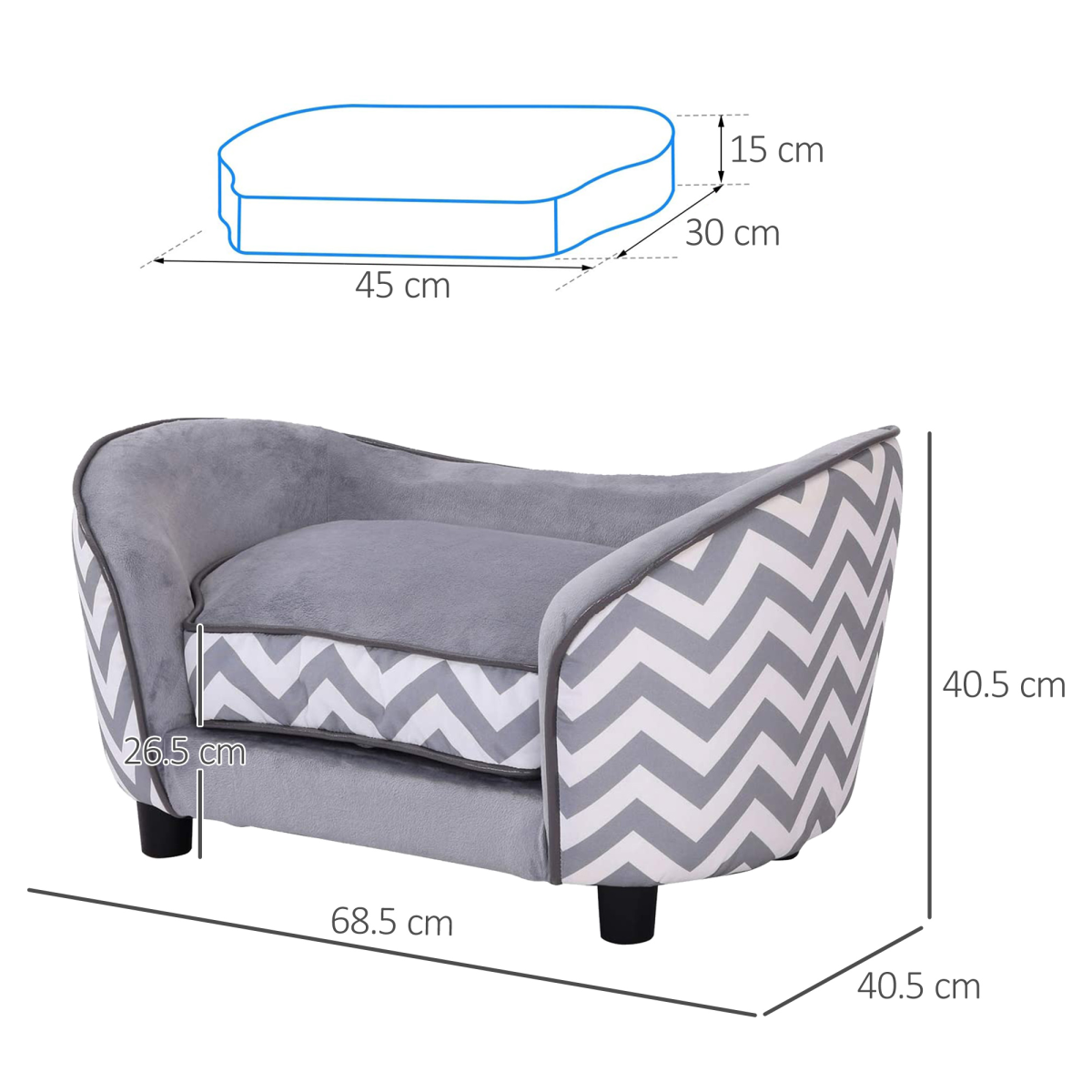 cortex-london-windsor-xs-dog-sofa-grey-removable-cushion