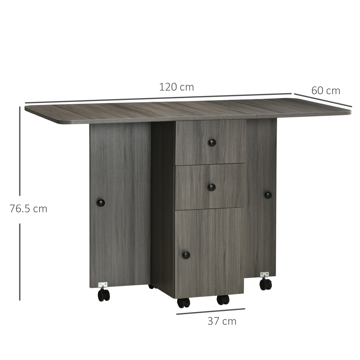cortex-london-homcom-folding-dining-table-drop-leaf-storage-drawers-grey