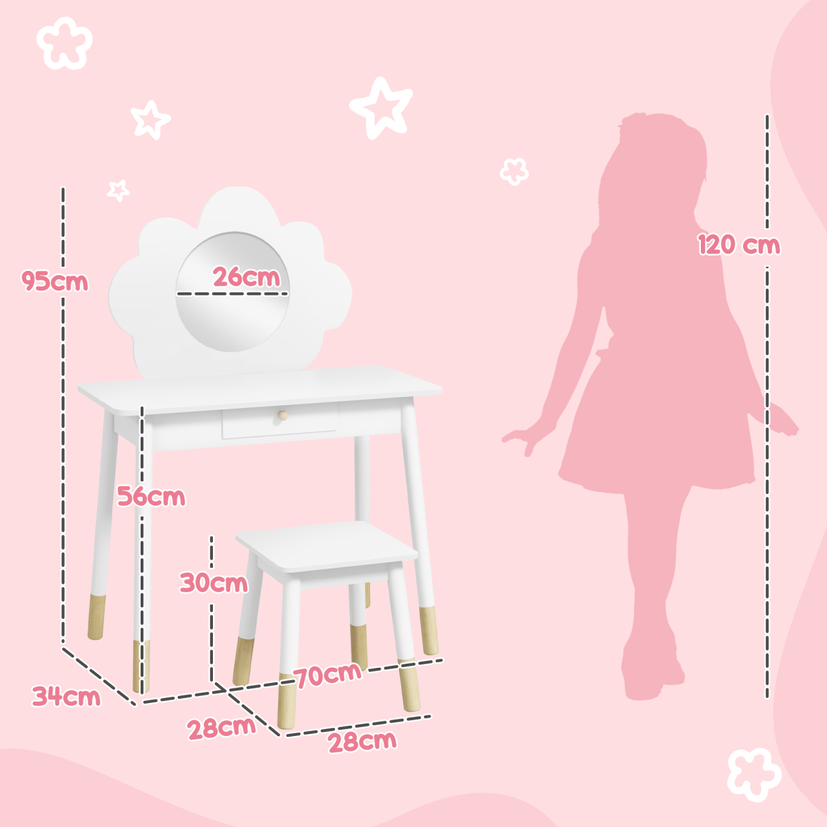 cortex-london-windsor-cloud-kids-dressing-table-and-stool-white-mdf-pvc-mirror-drawer