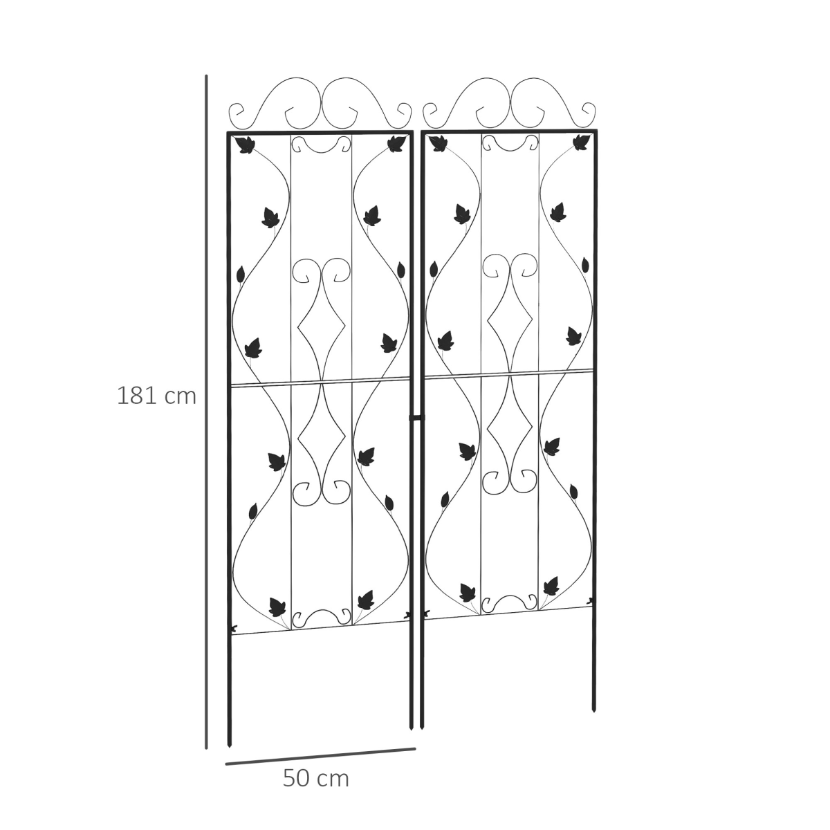 cortex-london-york-leaf-design-steel-garden-trellis-set-black