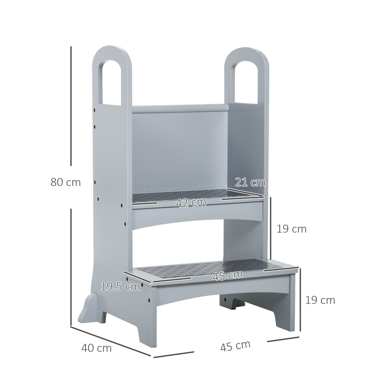 cortex-london-windsor-kids-wooden-two-step-stool-grey-non-slip-panels