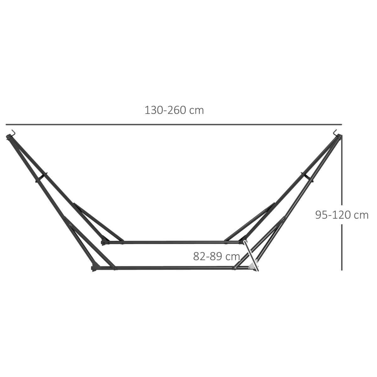 cortex-london-outsunny-york-foldable-2-in-1-black-steel-hammock-stand
