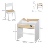 Two-Piece Kids Desk and Chair Set Children Study Table w/ Storage