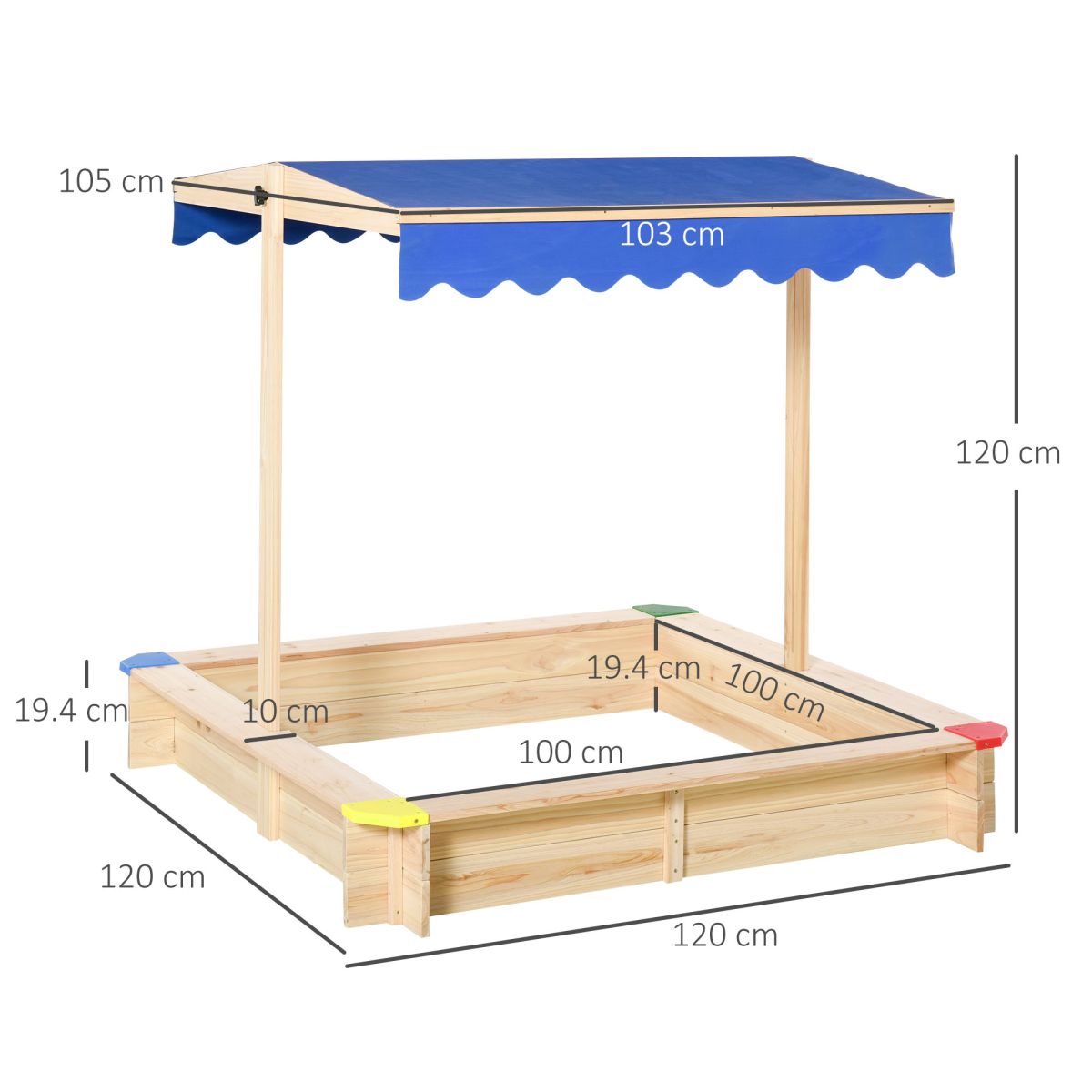 cortex-london-windsor-wooden-sandbox-bench-adjustable-canopy