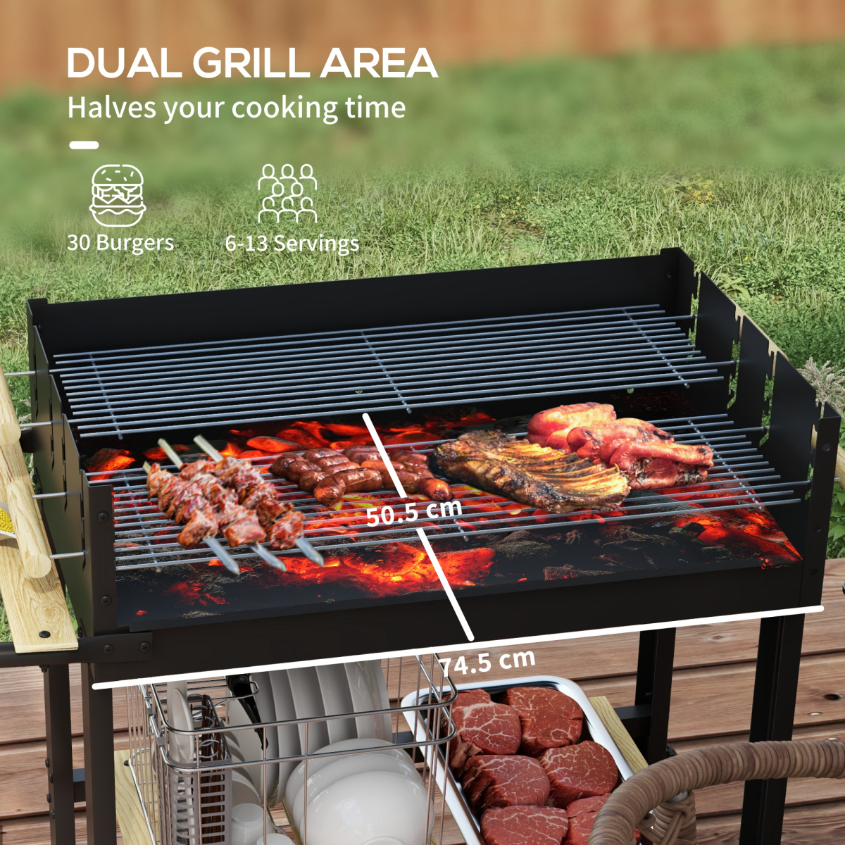 cortex-london-windsor-charcoal-bbq-grill-shelves-wheels-black