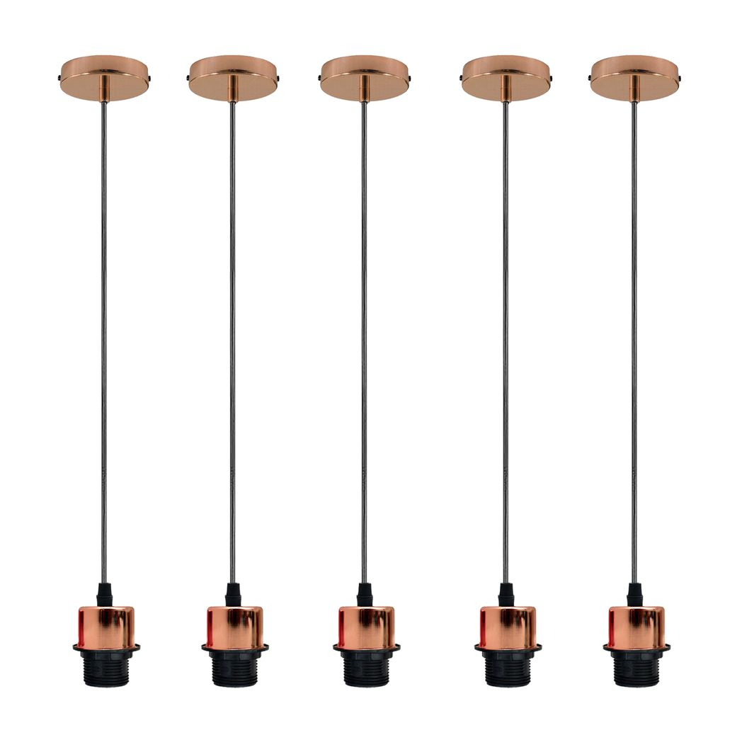 cortex-london-york-industrial-rose-gold-e27-pendant-light-holders-pack-of-5
