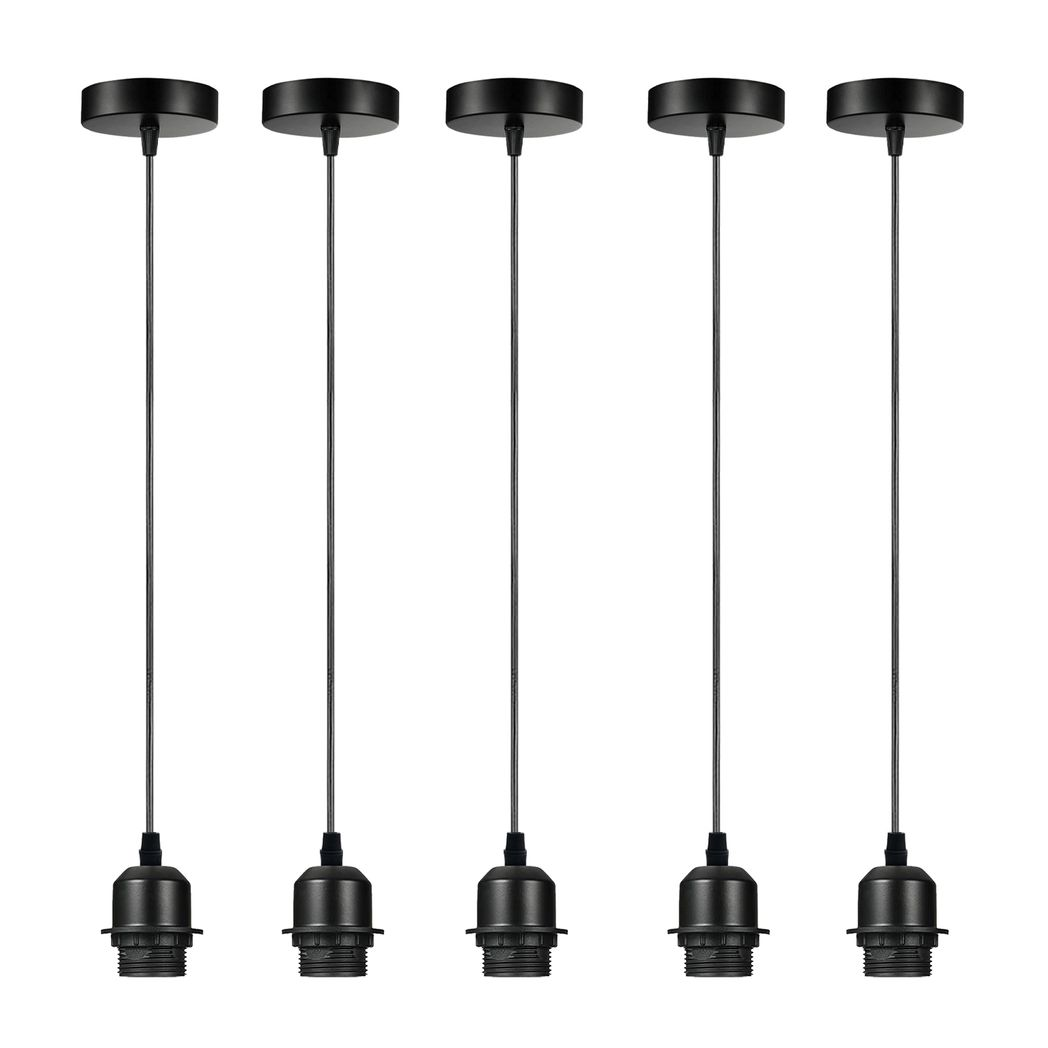 cortex-london-windsor-black-industrial-e27-pendant-light-holder-five-pack