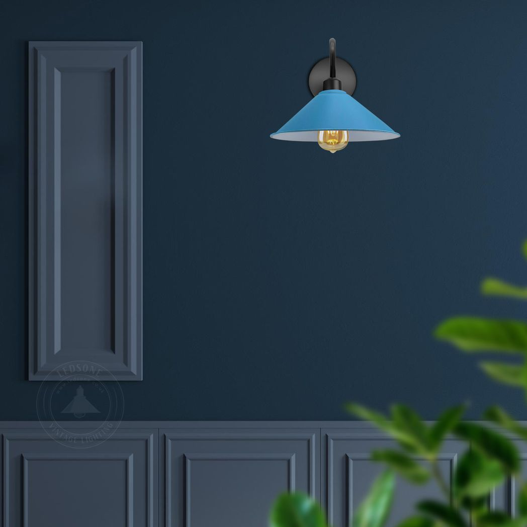 cortex-london-york-blue-black-e27-swan-neck-cone-wall-light