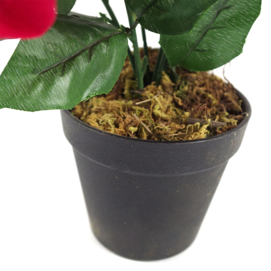 Artificial Christmas Xmas Red Poinsettia 40cm Gold Curved  Metal Planter