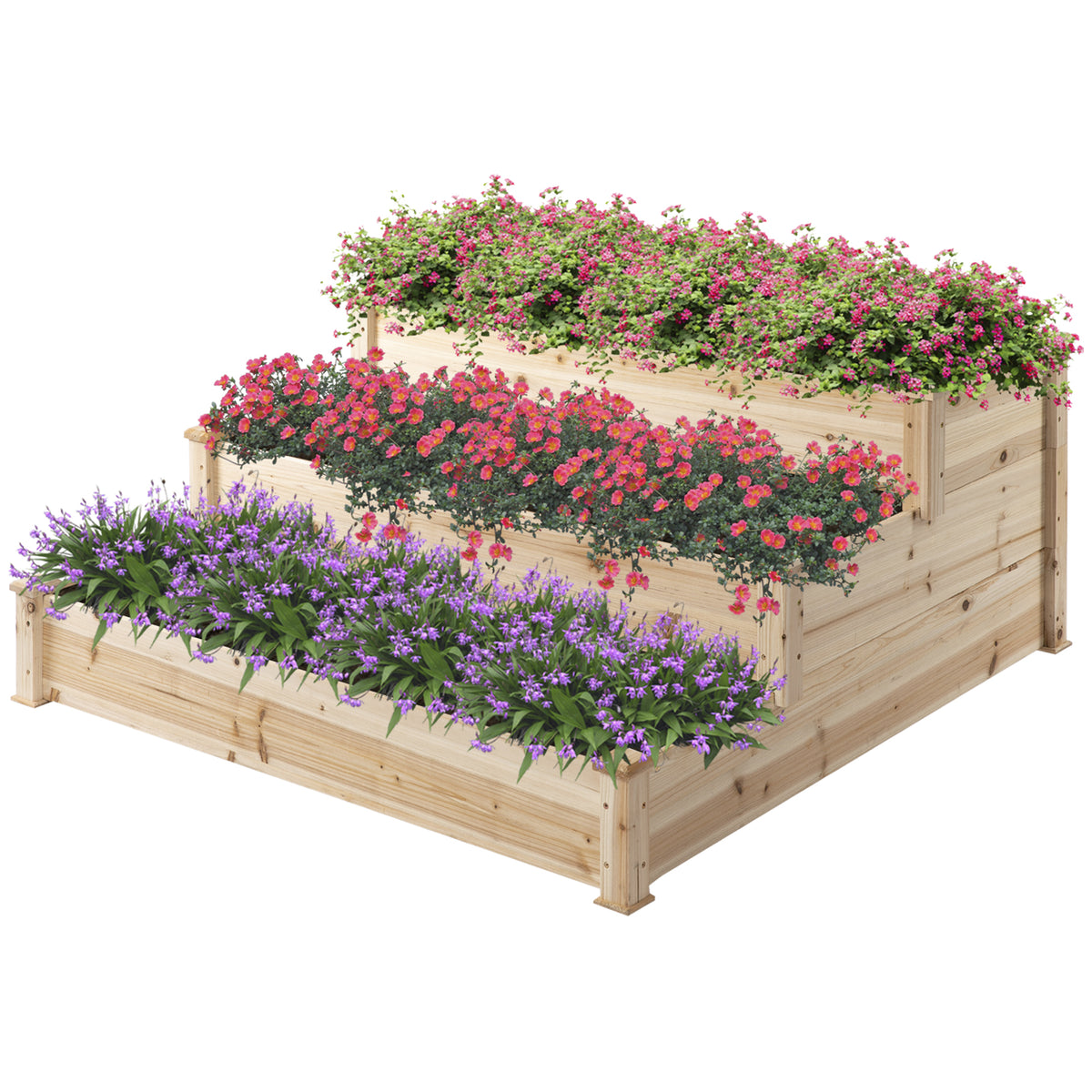 cortex-london-york-wooden-3-tier-raised-bed-planter-124x124x56cm