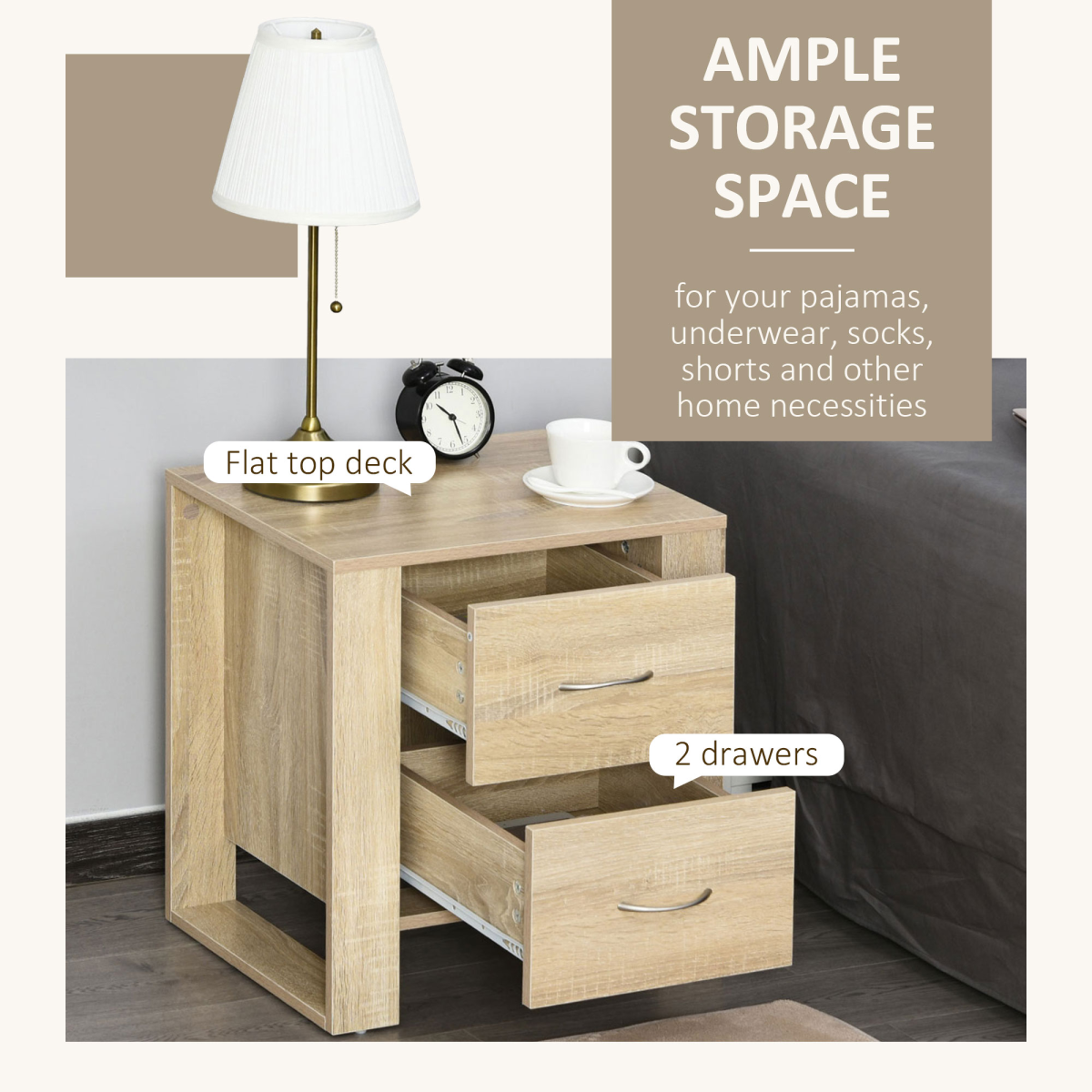 cortex-london-windsor-natural-two-drawer-particle-board-bedside-table