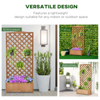 Garden Wooden Planter Box with Trellis 76x36x170cm, Brown Bed