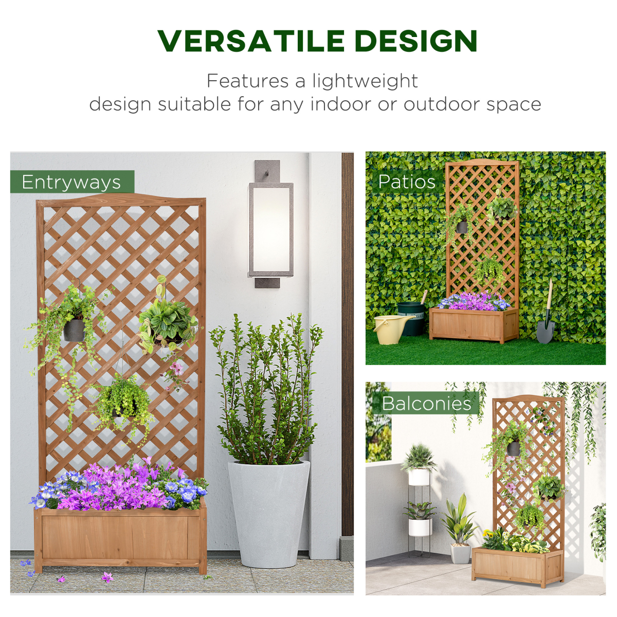 cortex-london-windsor-wooden-garden-planter-box-trellis-brown-76x36x170cm