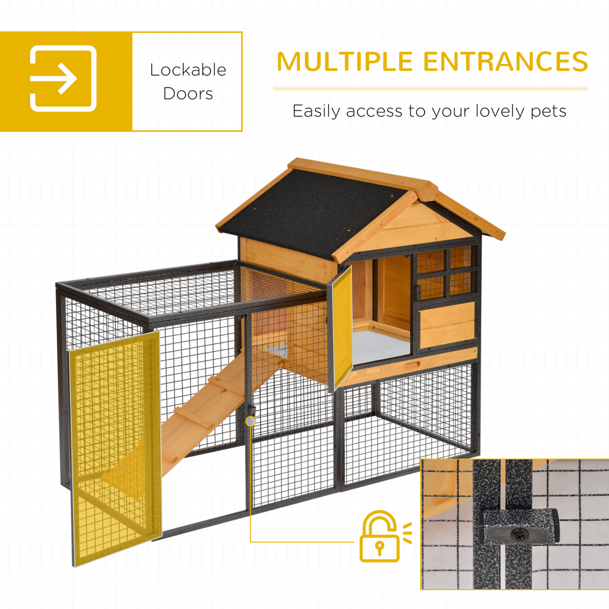cortex-london-windsor-rabbit-hutch-outdoor-fir-wood-metal-light-yellow-black