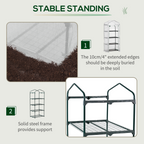 4 Tier Mini Greenhouse, Portable with Steel Frame, PE Cover, 160x69x50cm