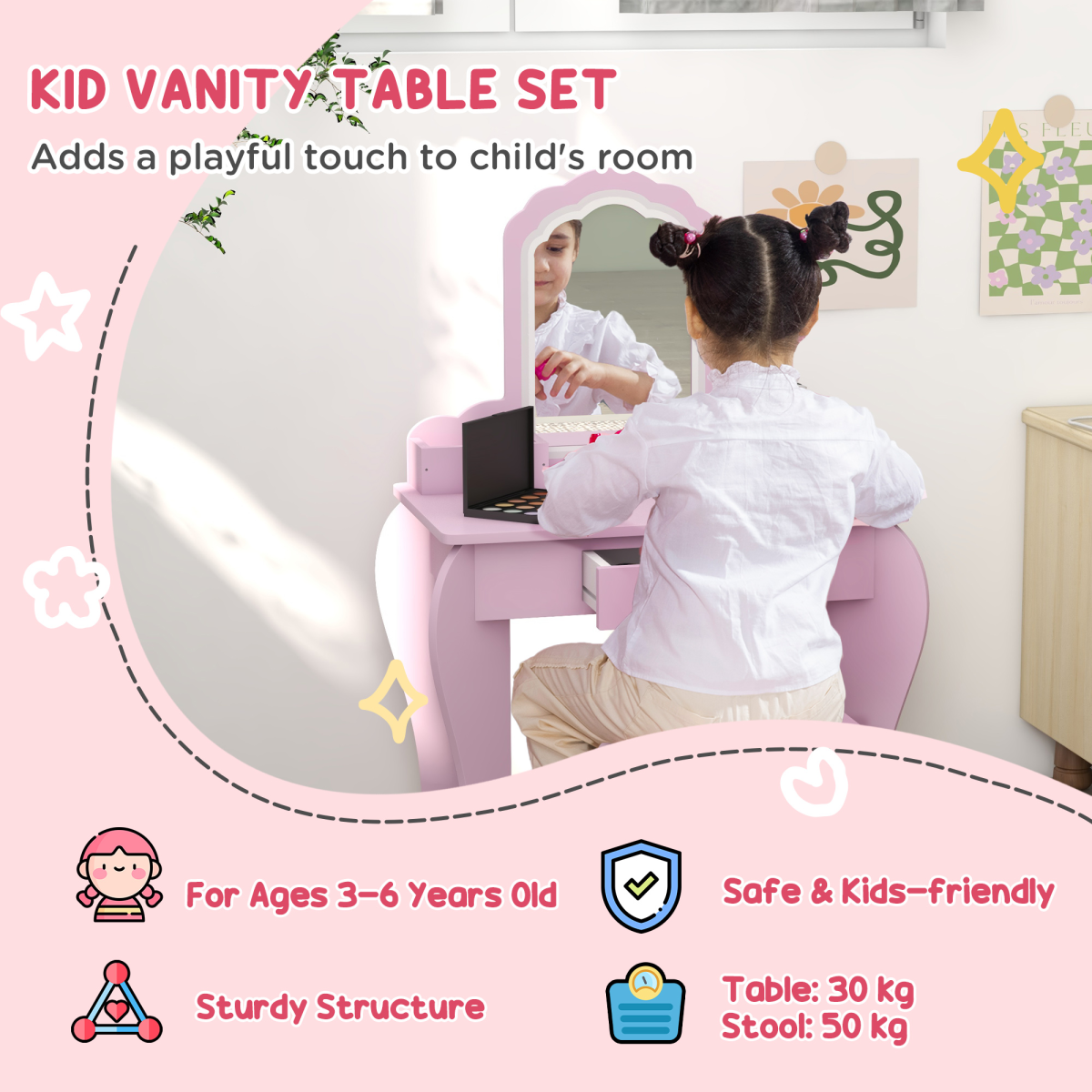 cortex-london-windsor-cloud-kids-dressing-table-pink-mirror-stool-drawer-storage