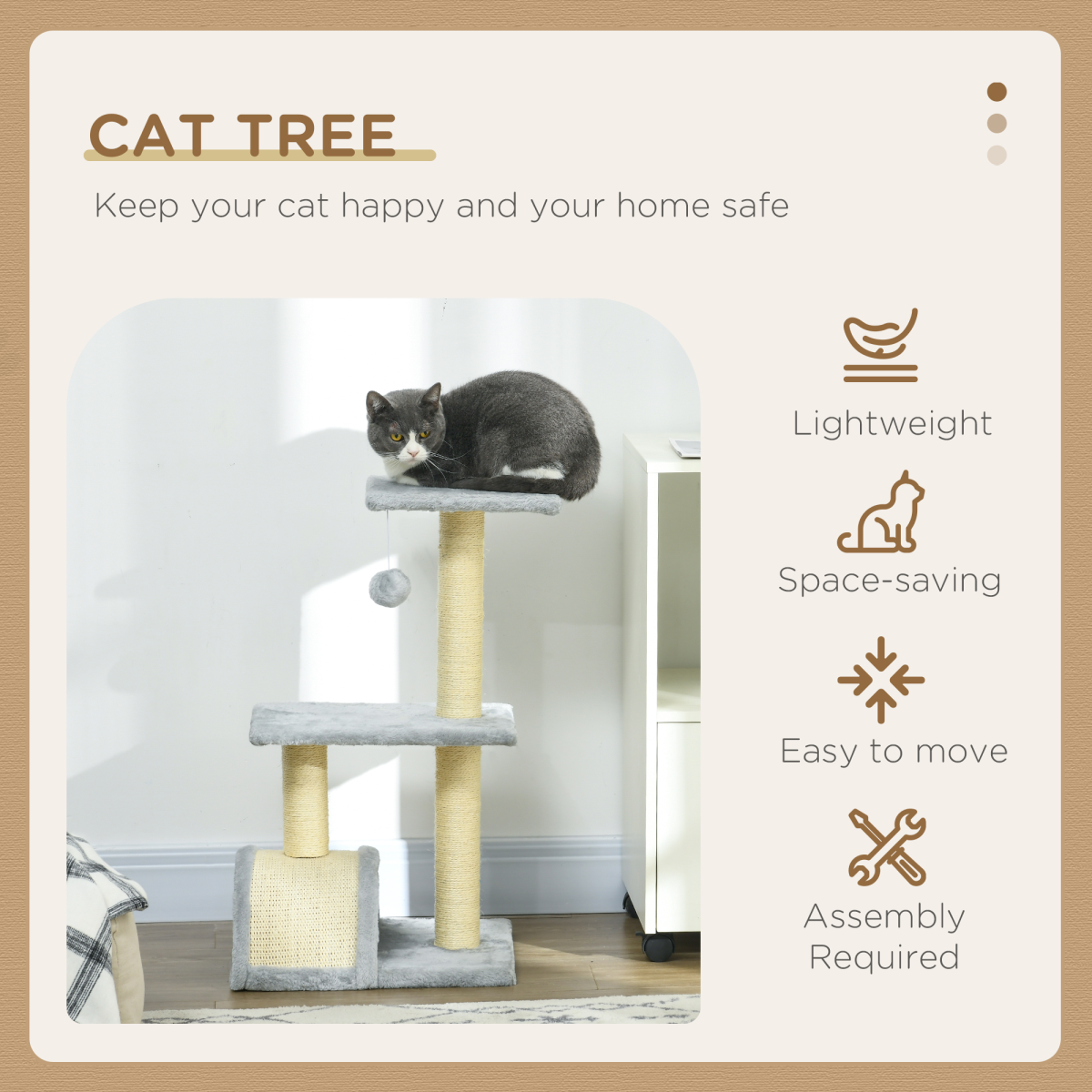 cortex-london-york-cat-tree-climbing-tower-72cm-light-grey-sisal-scratching-post
