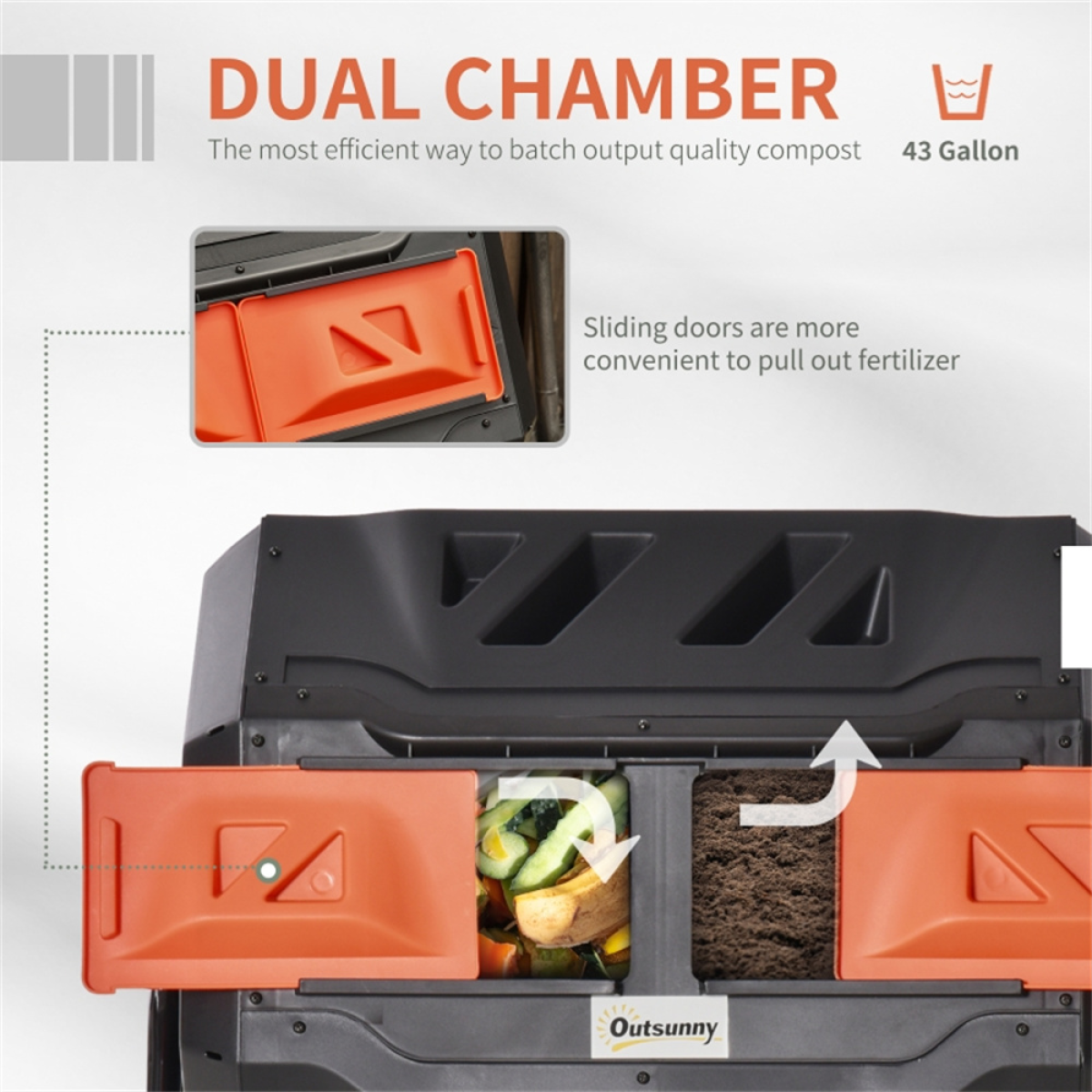 cortex-london-york-dual-chamber-orange-steel-pp-compost-bin