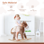 HOMCOM Kids Rocking Horse Wooden Plush Age 3 Children Ride On Toy Rocker Baby