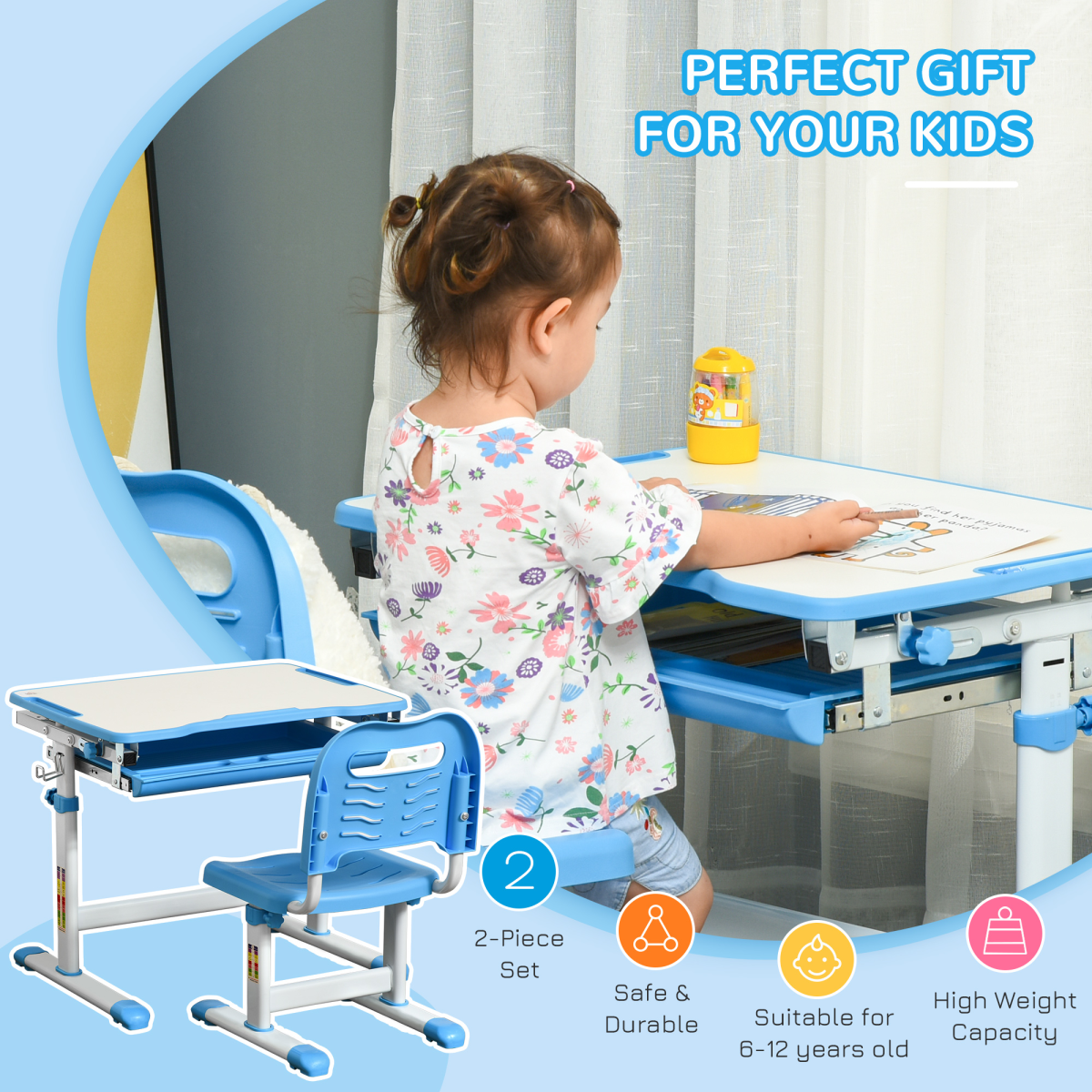 cortex-london-windsor-adjustable-kids-desk-and-chair-set-with-drawer-pen-slots-and-hook