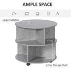 Coffee Table, 2-Tier, ?60x39.5H cm-Cement Colour