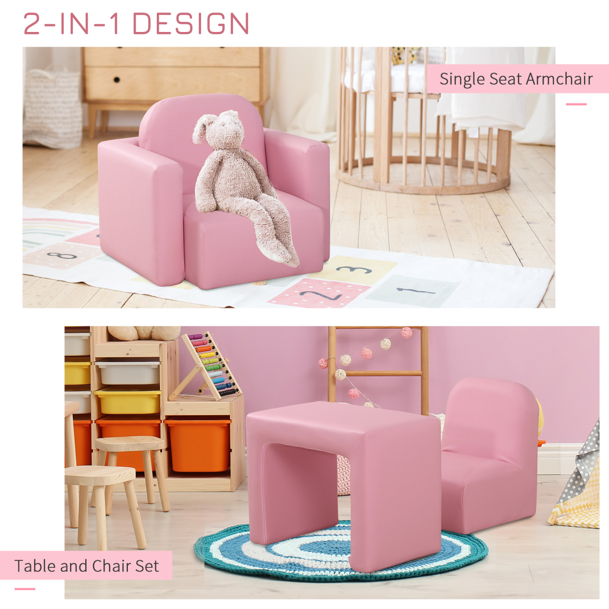 cortex-london-windsor-pink-kids-2-in-1-sofa-table-chair-set