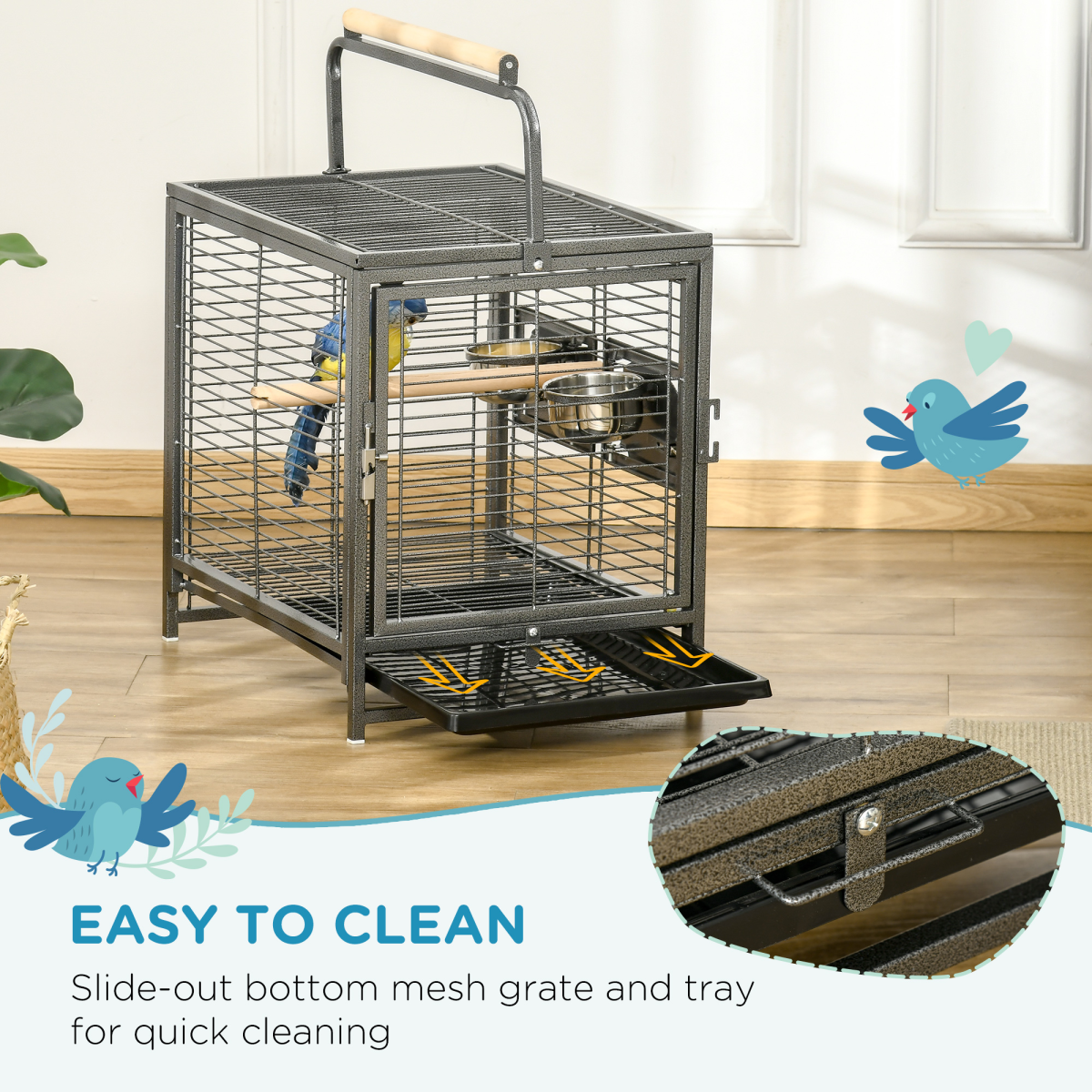 cortex-london-windsor-parrot-cage-bird-carrier-black-wooden-perch