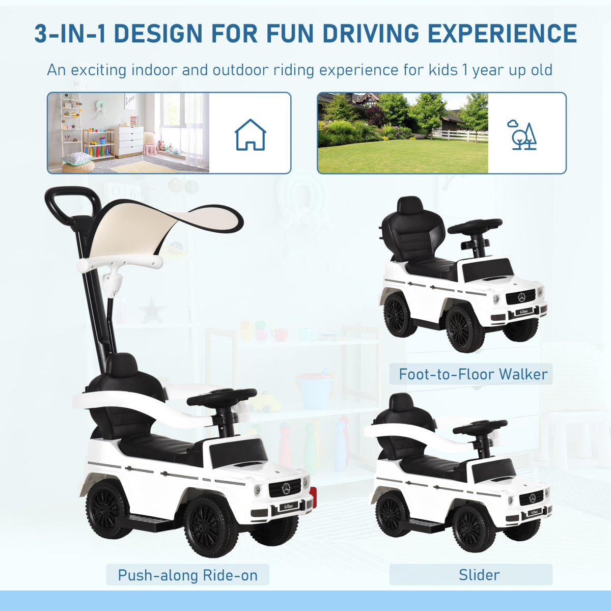cortex-london-windsor-mercedes-benz-g350-white-ride-on-slider-stroller-kids-vehicle