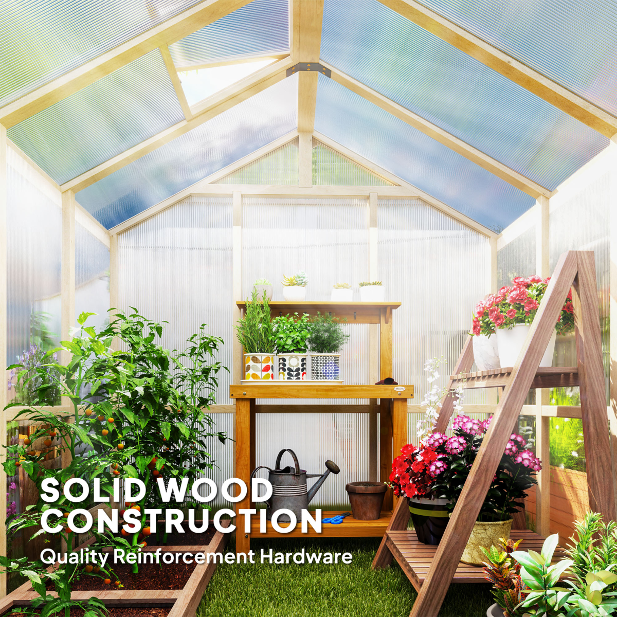cortex-london-york-brown-fir-wood-polycarbonate-greenhouse-lockable-door