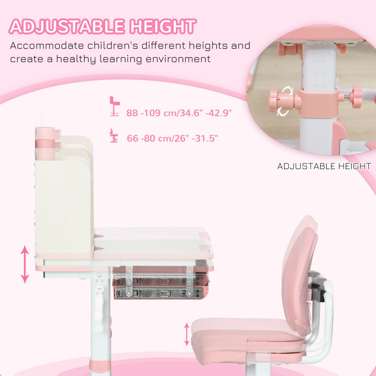 cortex-london-windsor-pink-adjustable-kids-desk-chair-set-storage