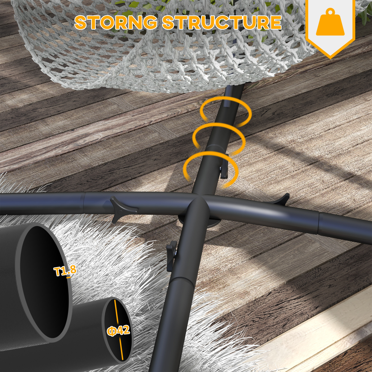 cortex-london-outsunnny-hammock-chair-stand-black-steel-single-connection-point