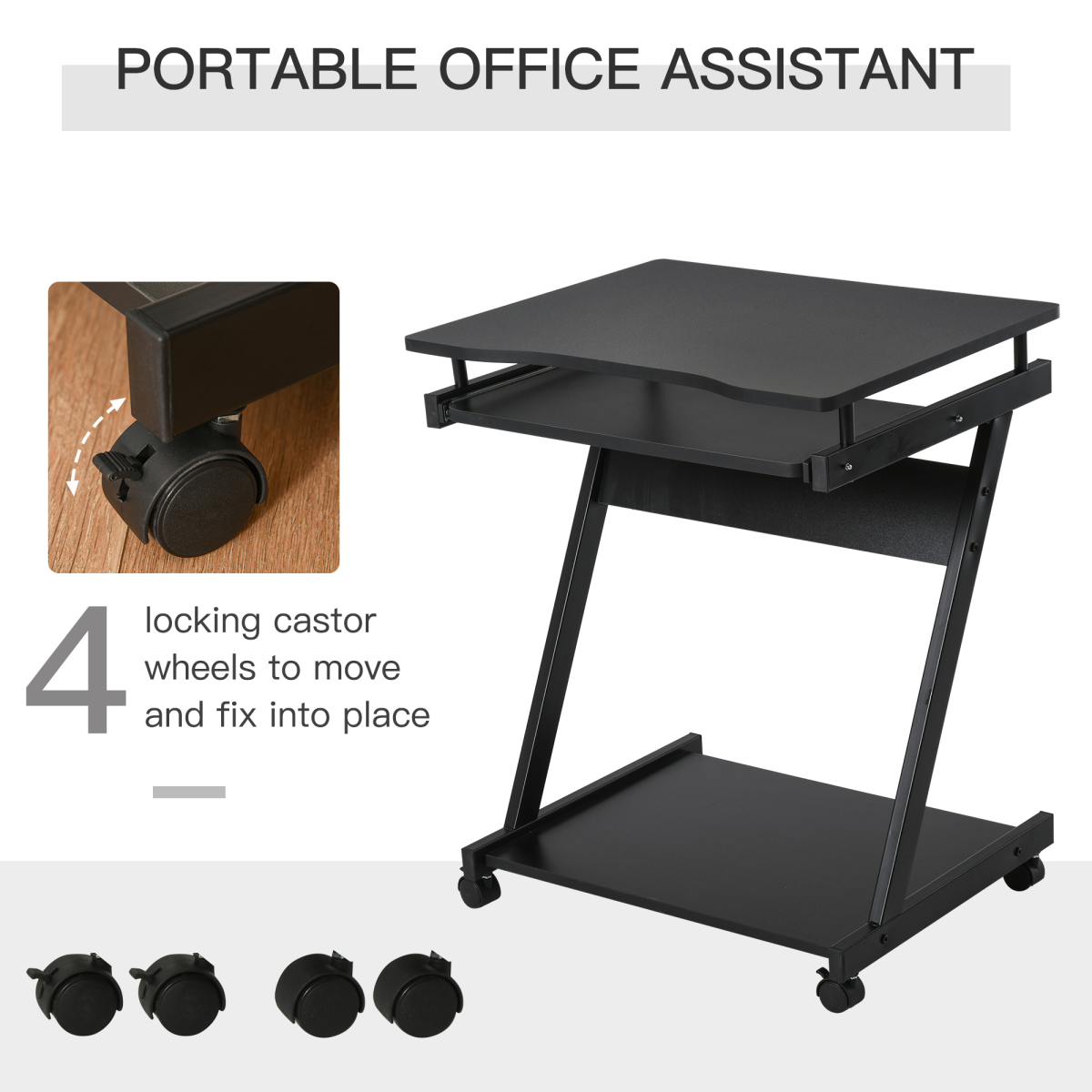 cortex-london-windsor-movable-computer-desk-keyboard-tray-black-four-wheels