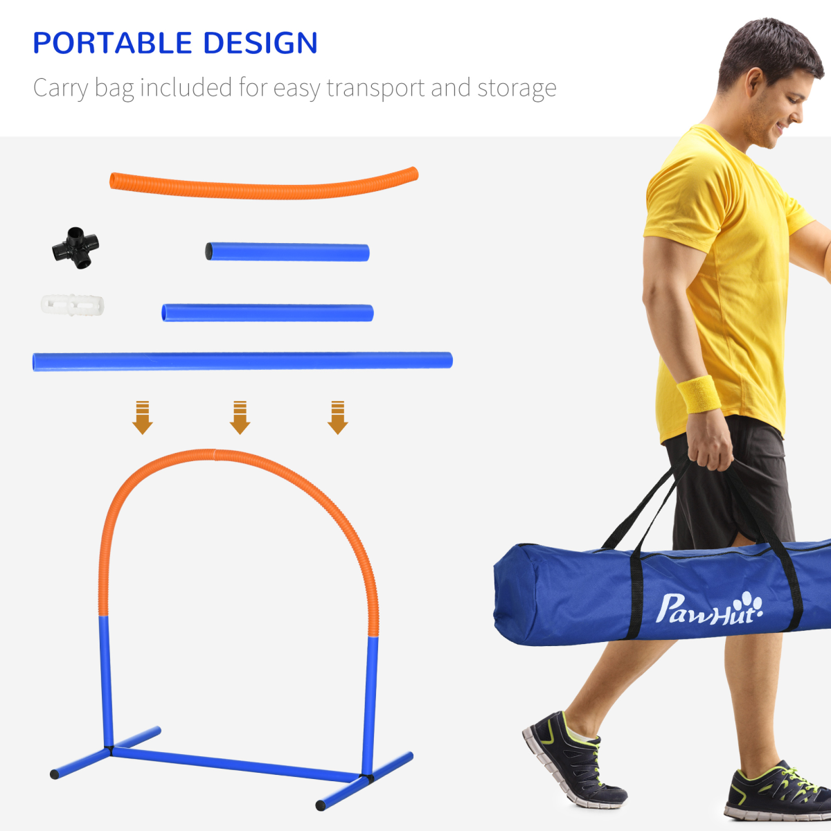 cortex-london-windsor-dog-agility-training-bows-with-carry-bag-blue-orange
