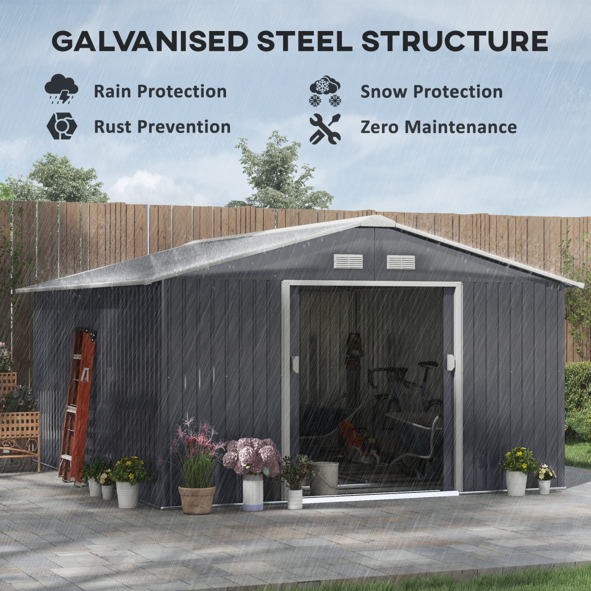cortex-london-windsor-13-x-11ft-grey-galvanised-steel-garden-shed-foundation-ventilation