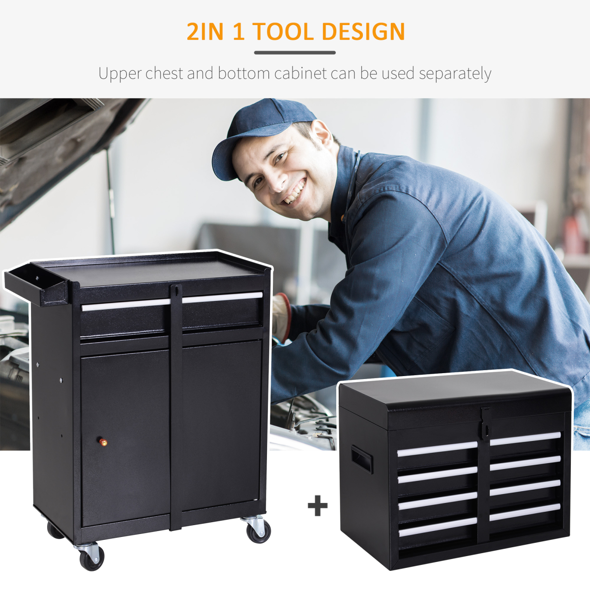 cortex-london-windsor-steel-four-drawer-dual-door-tool-cabinet-on-wheels-black
