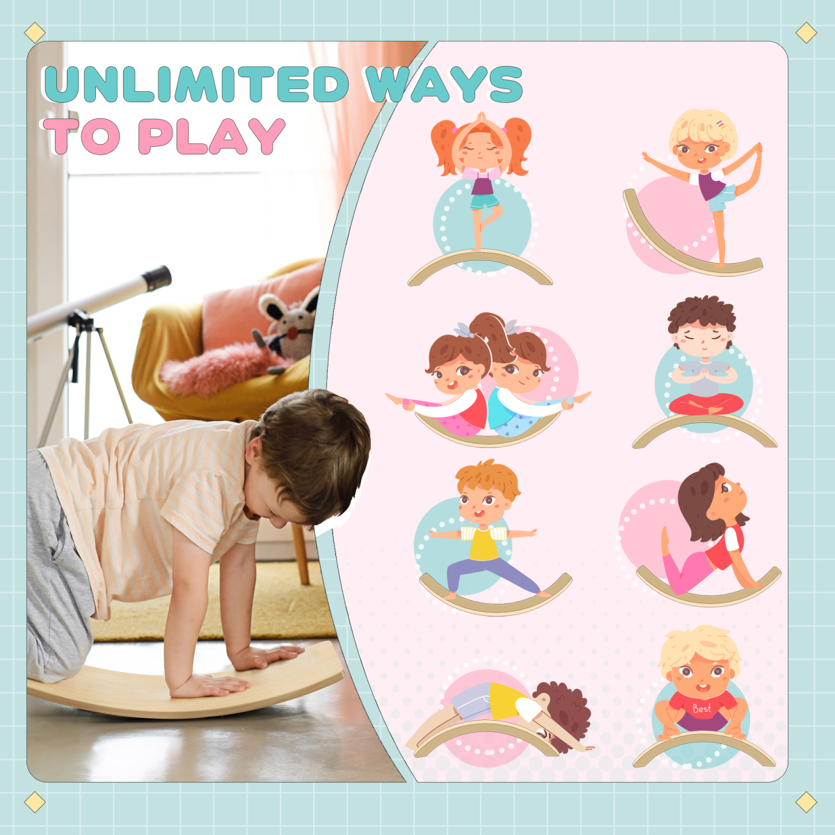 cortex-london-windsor-kids-wooden-balance-board-natural-pine-wood-multilayer-board-ages-3-8