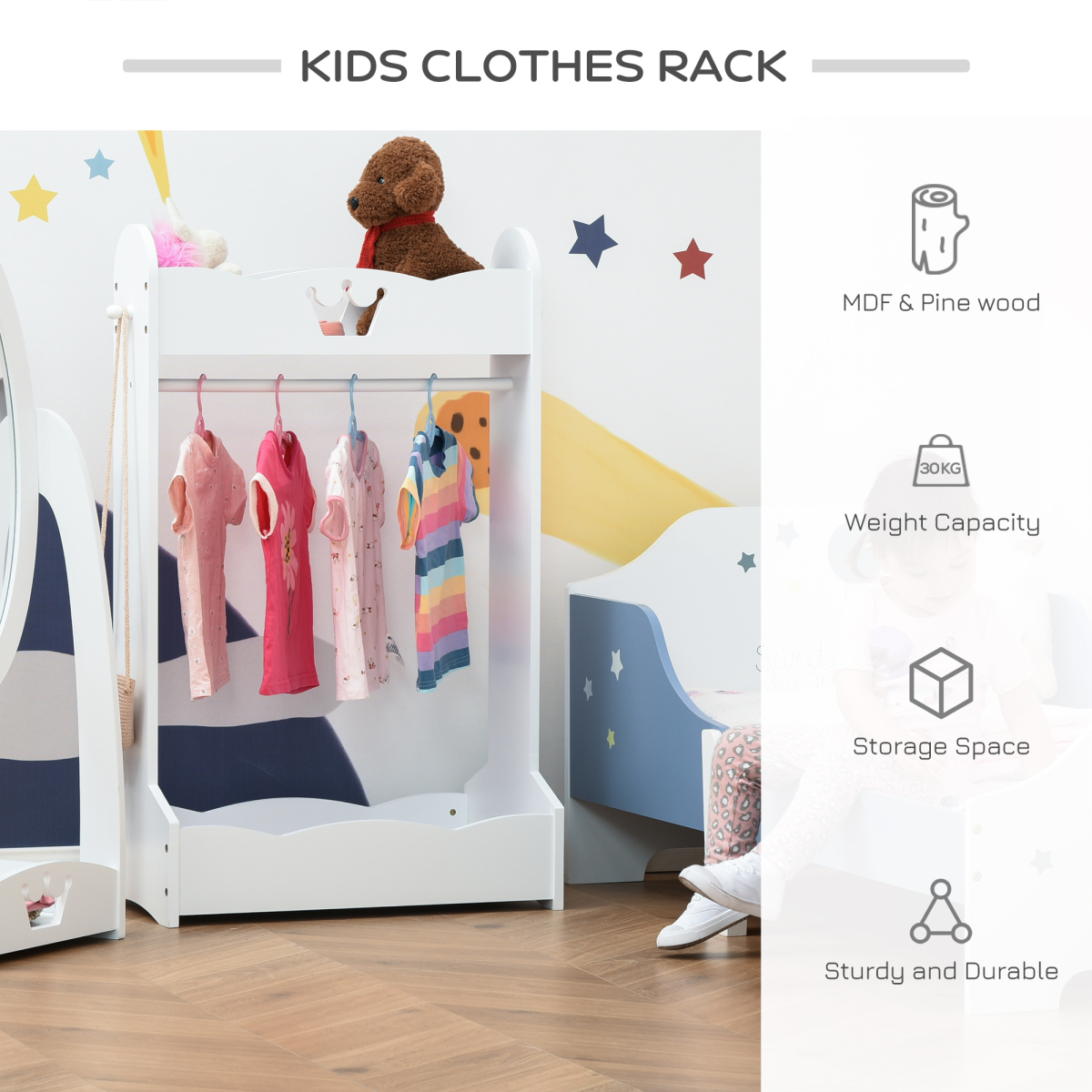 cortex-london-kensington-crown-kids-wood-clothes-rack-storage-shelves