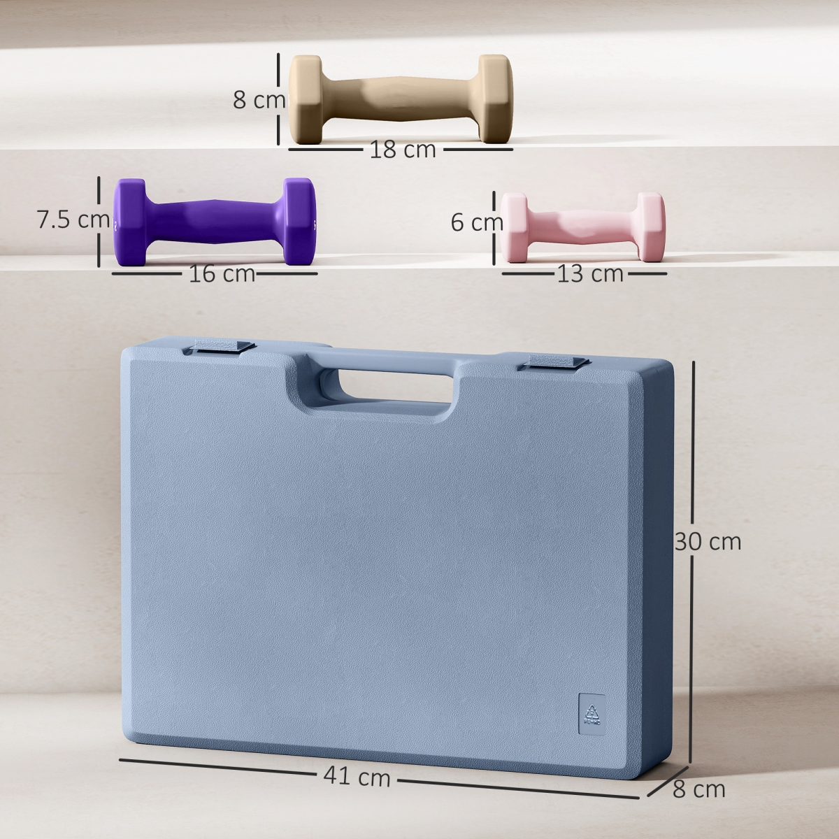 cortex-london-york-six-colour-coded-steel-pu-dumbbell-set-carry-case