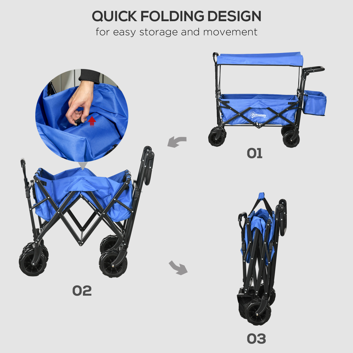 cortex-london-windsor-blue-folding-trolley-cart-with-canopy-four-wheels