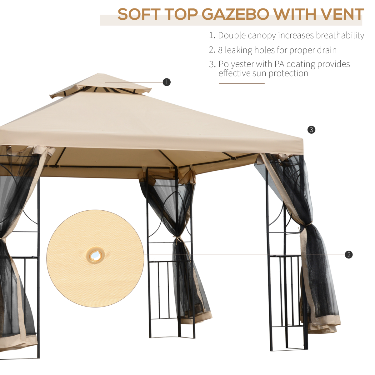 cortex-london-windsor-3x3m-two-tier-outdoor-gazebo-with-netting